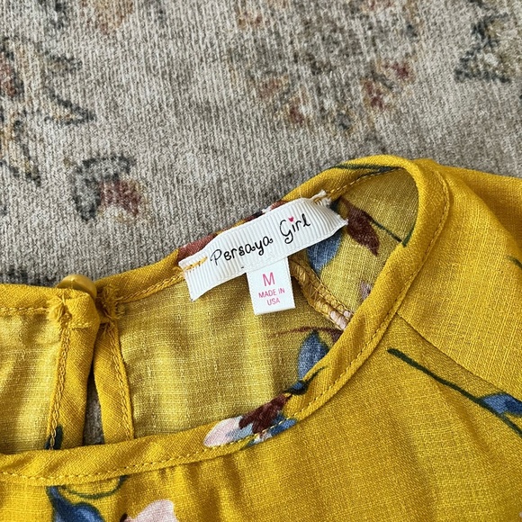 Persaya Mustard Floral Blouse - Picture 3 of 4